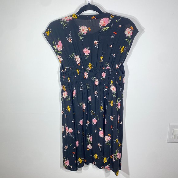 Free People Black Floral Button Down Sleeveless Dress, Size M - Picture 7 of 8